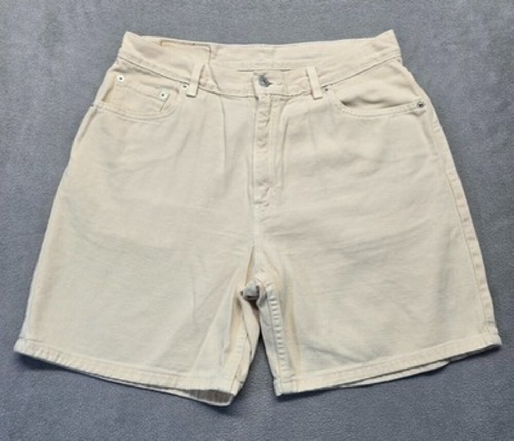 Levi's Vintage CALVIN KLEIN JEANS Women Cream Denim Shorts High Rise 90s Size 12